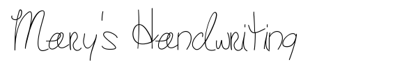 Mary's Handwriting font preview